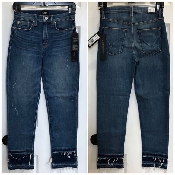HUDSON - NWT L Sz 25 - Zoeey Straight-Leg Double Step Cropped Jean -Social Grace - Picture 2 of 16